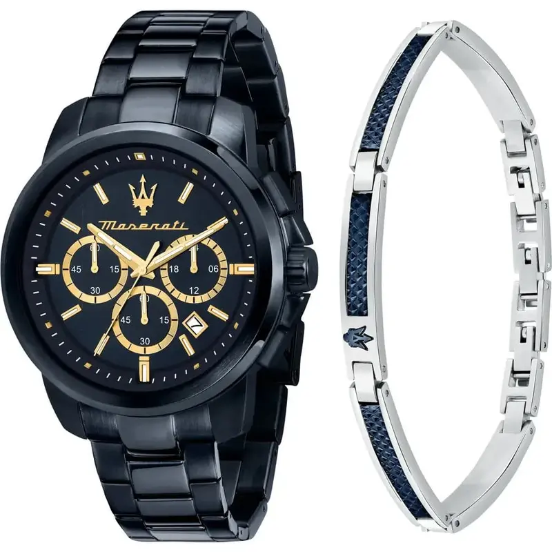 Maserati Successo Blue Stainless Steel Strap Men Watch R8873621042 1