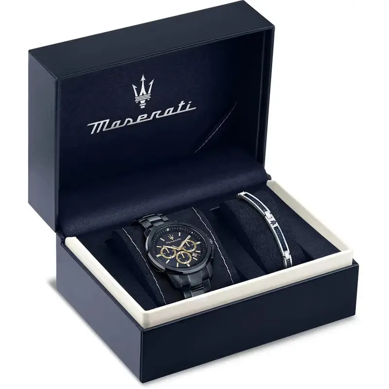 Maserati Successo Blue Stainless Steel Strap Men Watch R8873621042 2