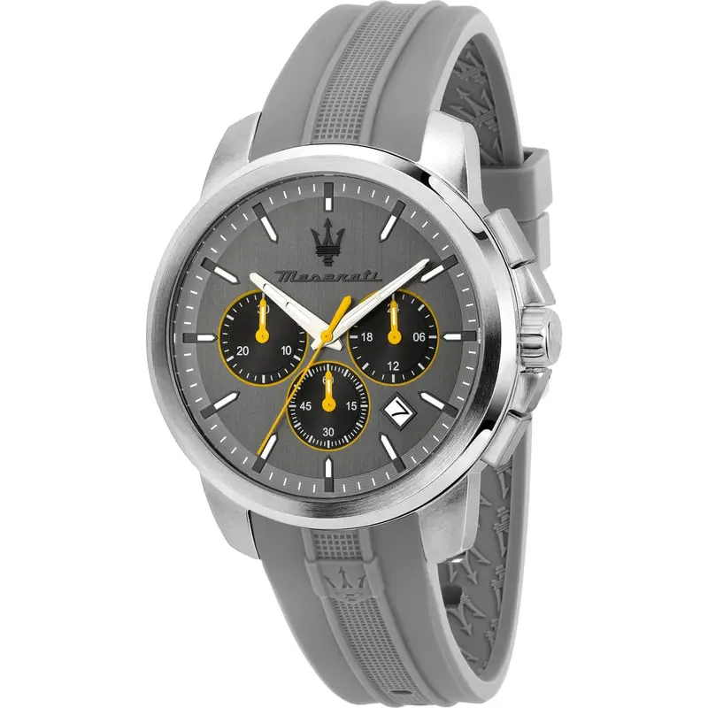 Maserati Successo Grey Rubber Men's Watch - Chronograph | R8871621043 1