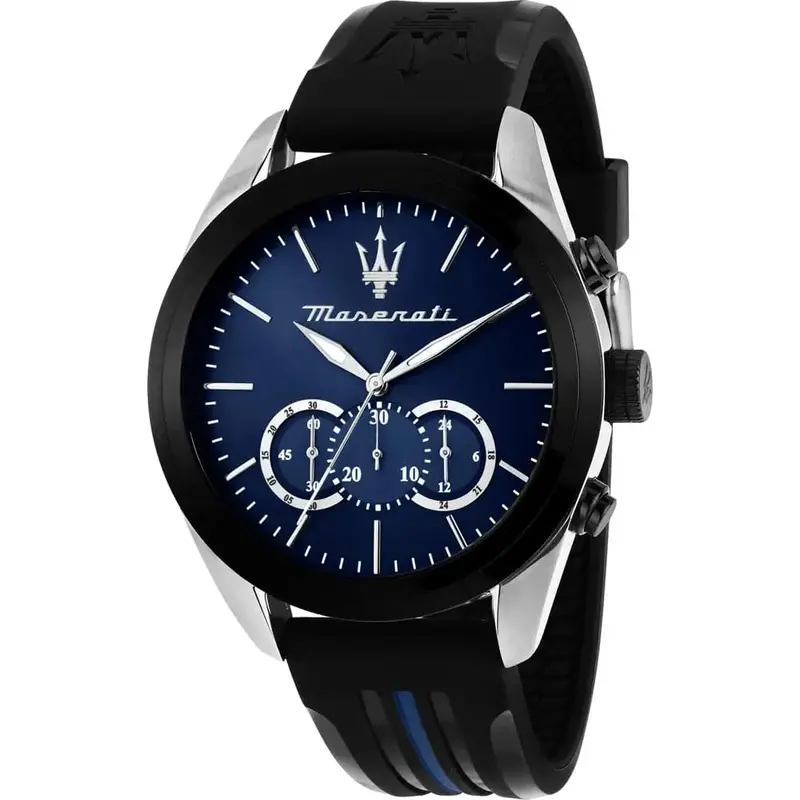 Maserati Traguardo Black Rubber Strap Men Watch R8871612044 1