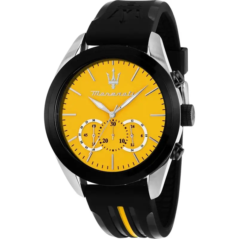 Maserati Traguardo Black Rubber Strap Men Watch R8871612045 1