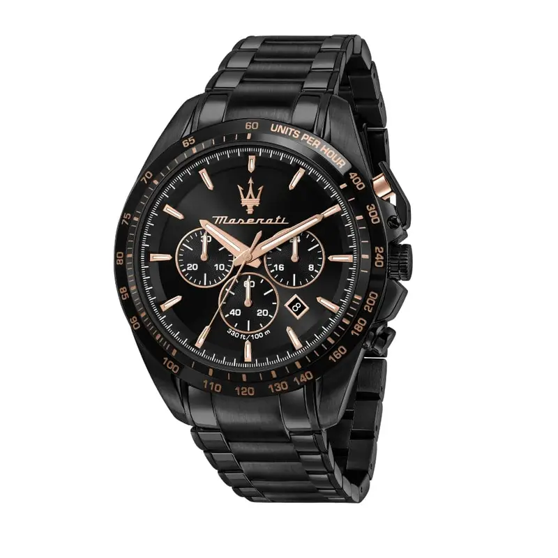 Maserati Traguardo Black Stainless Steel Strap Men Watch R8873612048 1