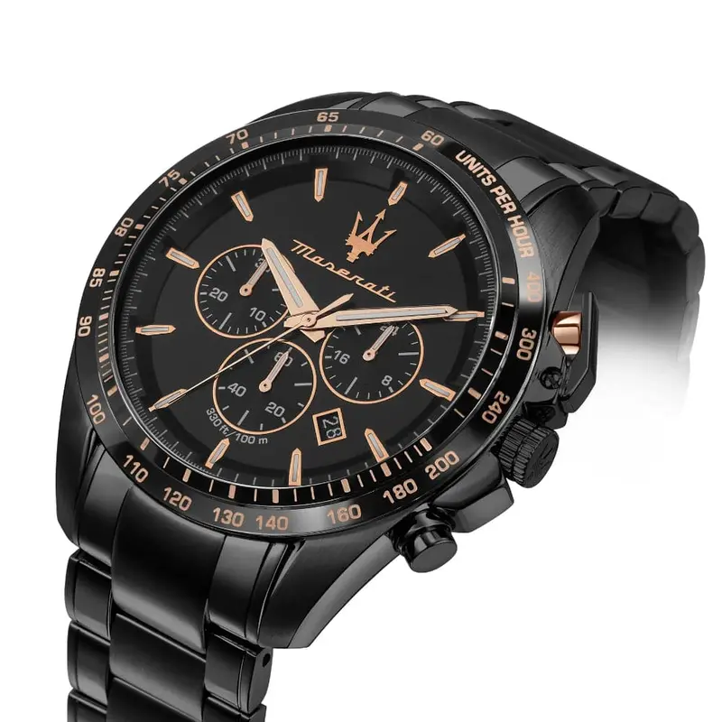 Maserati Traguardo Black Stainless Steel Strap Men Watch R8873612048 2