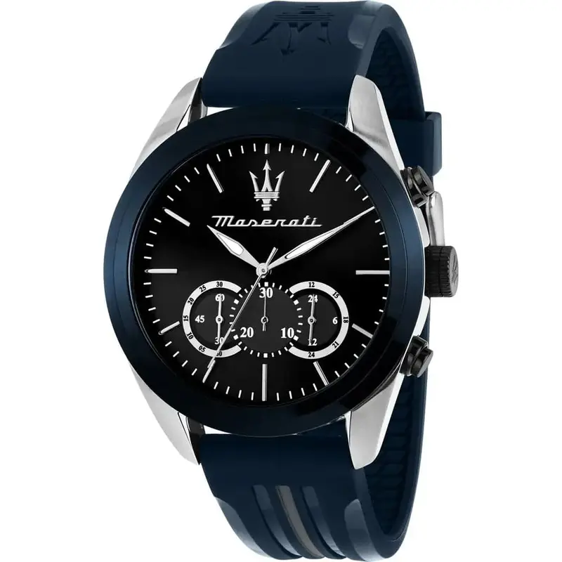 Maserati Traguardo Blue Rubber Strap Men Watch R8871612046 1