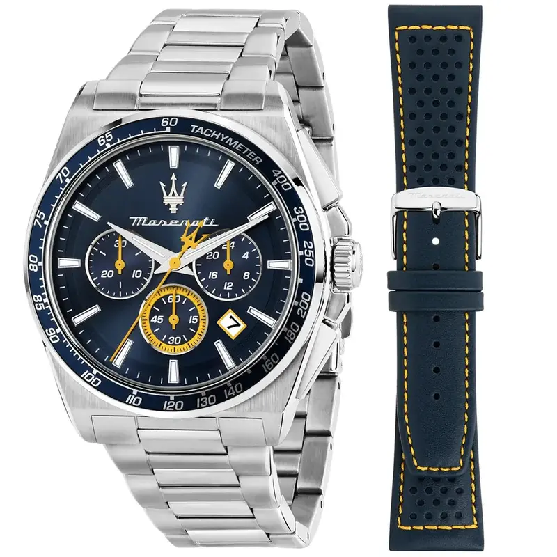 Maserati Velocità Chronograph Silver Stainless Steel Strap Men Watch R8873652001 1