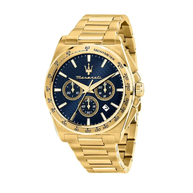 Maserati Velocitá R8873652002 Blue Dial Chronograph Gold Steel Watch 1