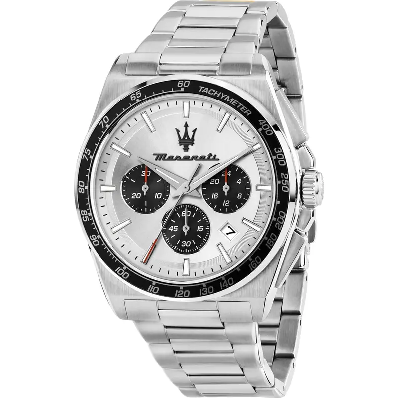 Maserati Velocita Silver Dial Stainless Steel Strap Men's Watch - Chronograph | R8873652006 1