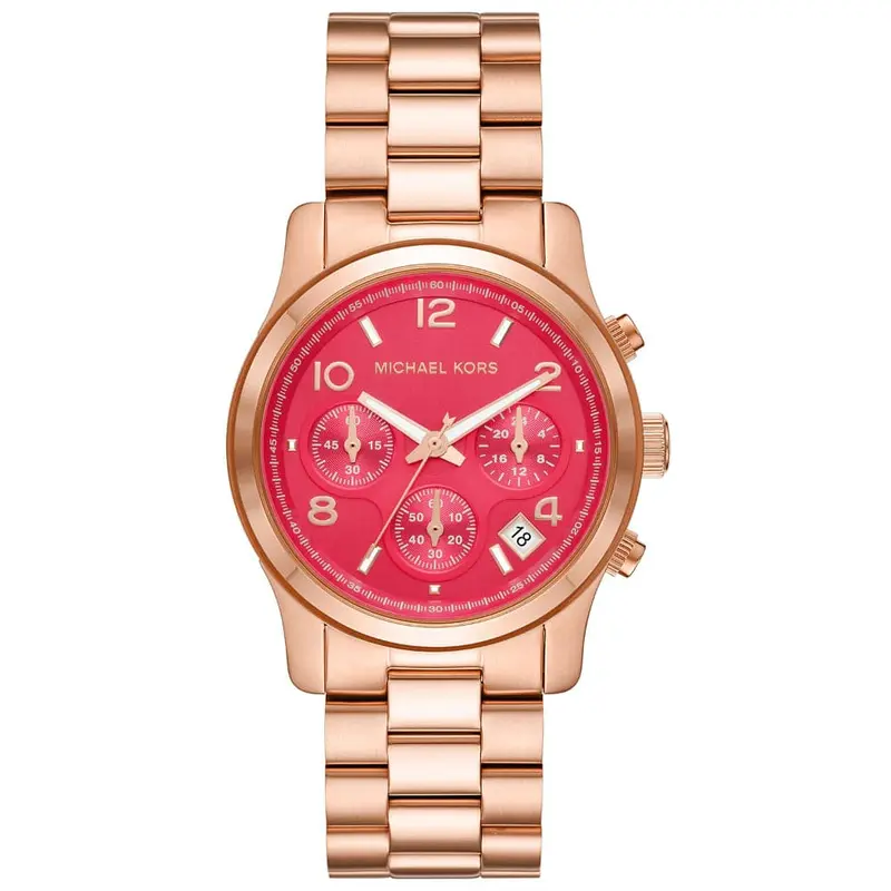 Michael Kors Chronograph Pink Dial Rose Gold Stainless Steel Strap Women Watch Mk7352 1