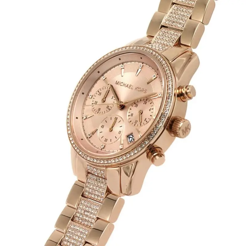 Michael Kors Chronograph Rose Gold Stainless Steel Strap Women Watch Mk6485 2
