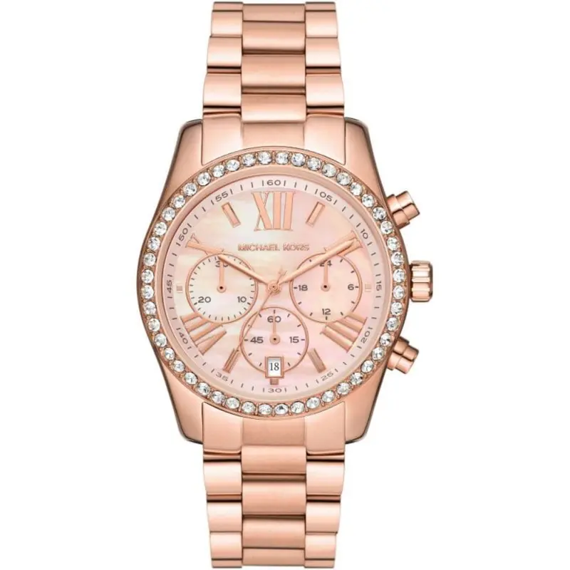 Michael Kors Chronograph Rose Gold Stainless Steel Strap Women Watch Mk7242 1