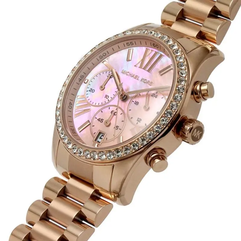 Michael Kors Chronograph Rose Gold Stainless Steel Strap Women Watch Mk7242 2