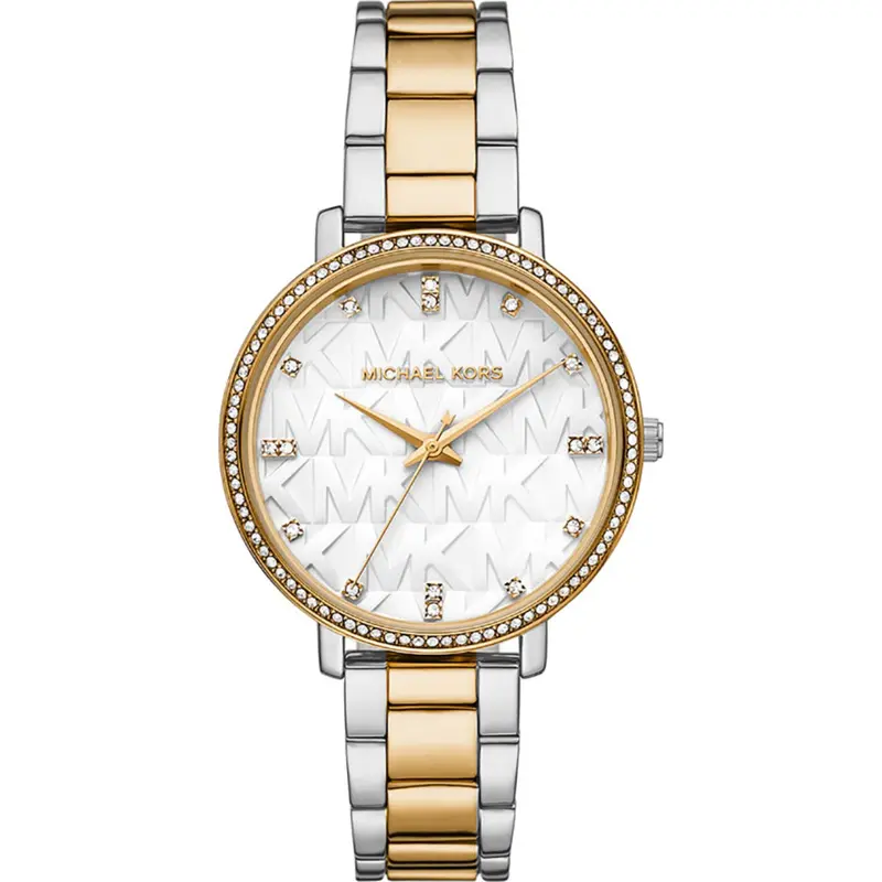 Michael Kors Crystals White Dial Two-Tone Bracelet Women's Watch Mk4595 1