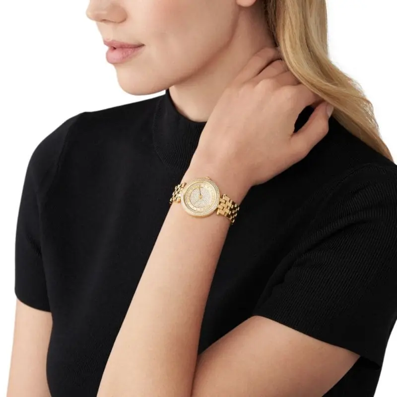 Michael Kors Darci Gold Dial And Stainless Steel Strap Women Watch Mk4673 2
