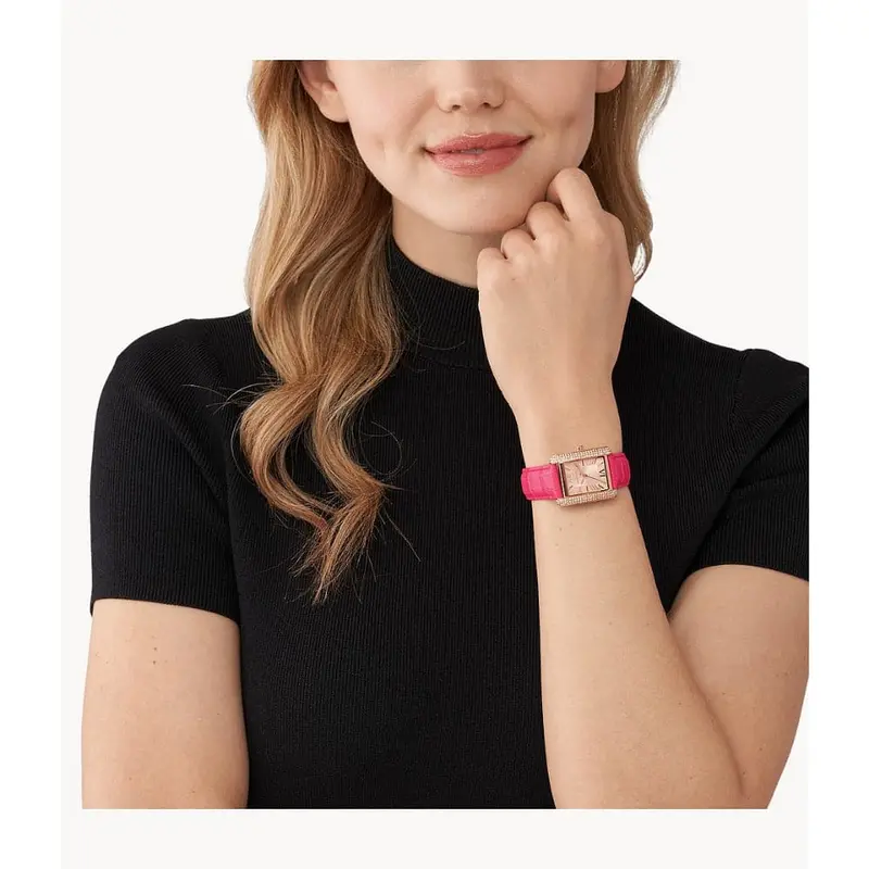 Michael Kors Emery Rose Gold Dial Pink Leather Strap Women Watch Mk2984 2
