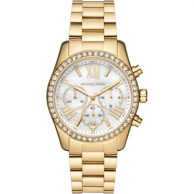 Michael Kors Lexington Chronograph Gold Stainless Steel Strap Women Watch Mk7241 1