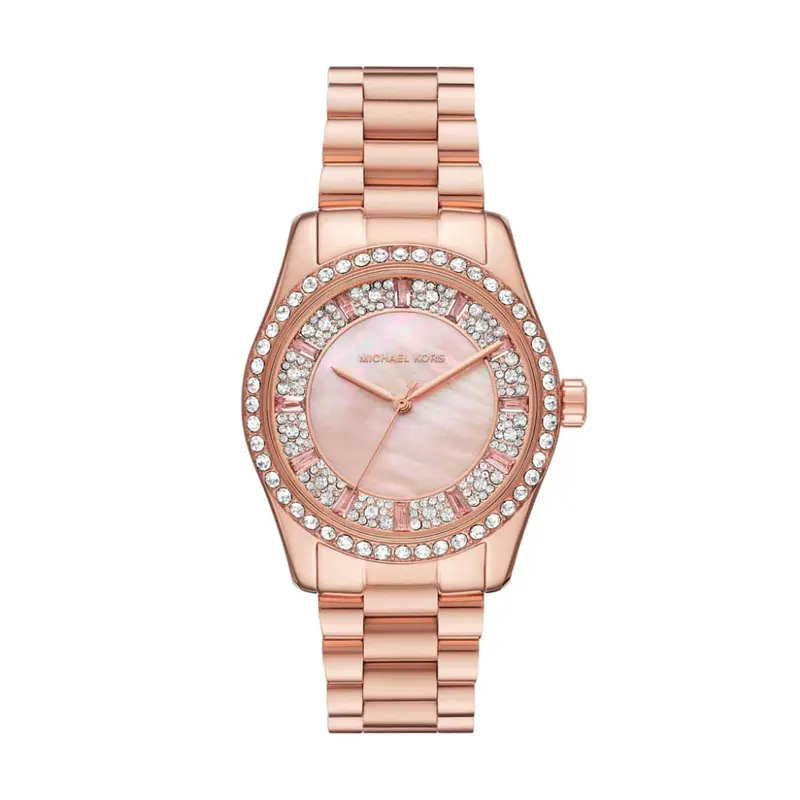 Michael Kors Lexington Rose Gold Dial Stainless Steel Strap Women Watch Mk7444 1