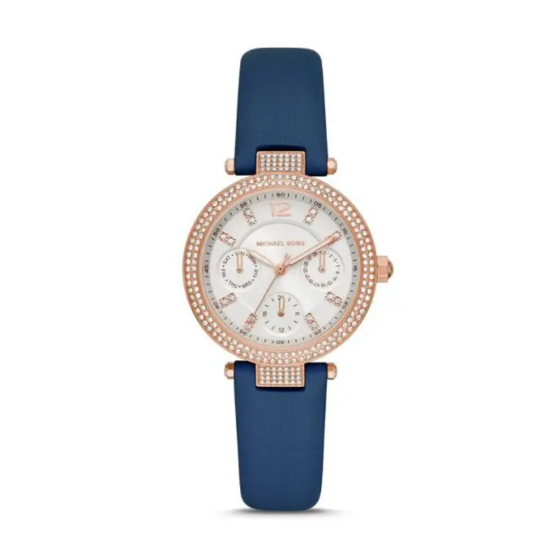 Michael Kors Mk2915 Parker Multifunction Navy Leather Women's Watch 1