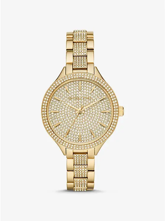Michael Kors Mk3632 Pave Gold Crystal Steel Watch 1
