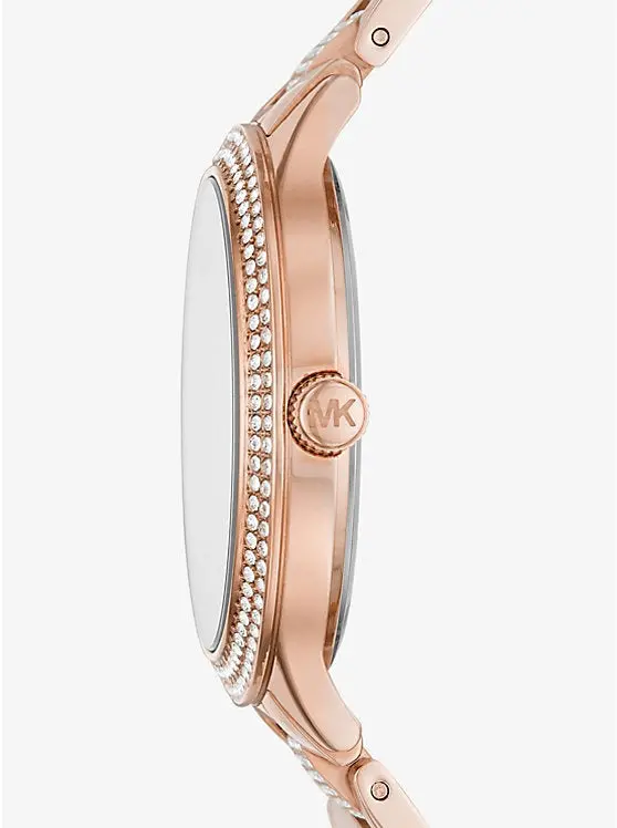 Michael Kors Mk3799 Pave Rose Gold Crystal Steel Watch 2