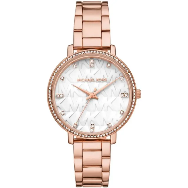 Michael Kors Mk4594 Crystals White Dial Rose Gold Bracelet Women's Watch 1