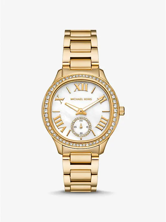 Michael Kors Mk4805 Sage Pave Gold Steel Watch 1