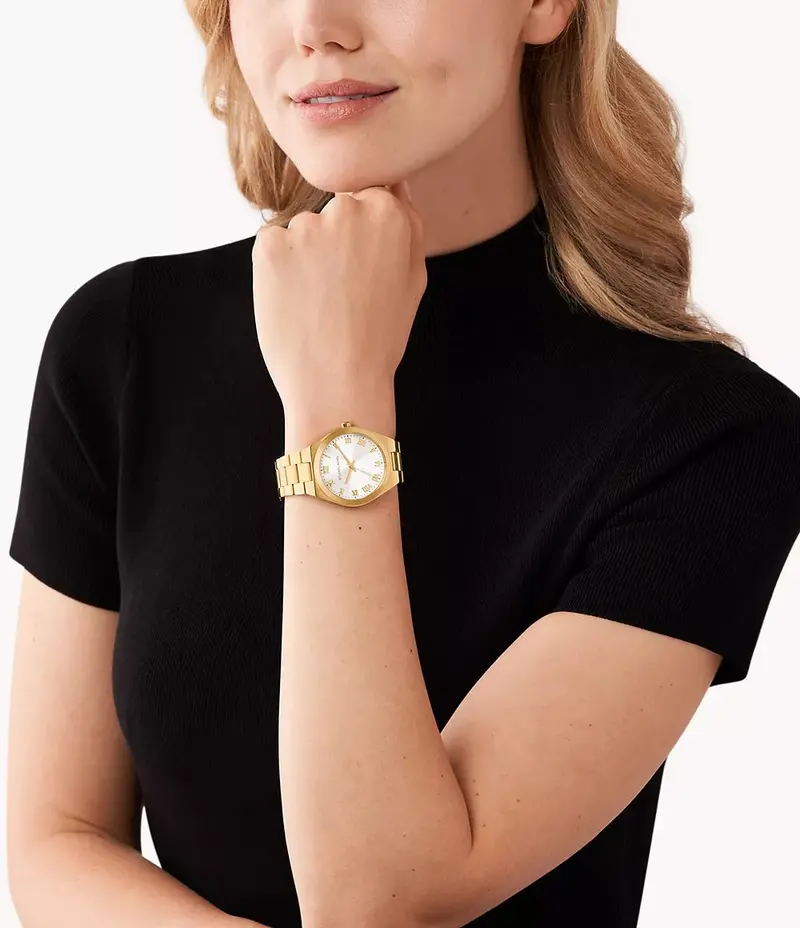 Michael Kors Mk7391 Lennox Three-Hand Gold Steel Watch 2