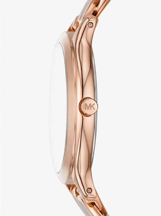Michael Kors Mk7473 Slim Runway Rose Gold-Tone Curb Link Steel Watch 2