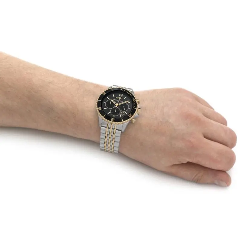 Michael Kors Mk8872 Bayville Chronograph Black Dial Two-Tone Stainless Steel Men's Watch 2