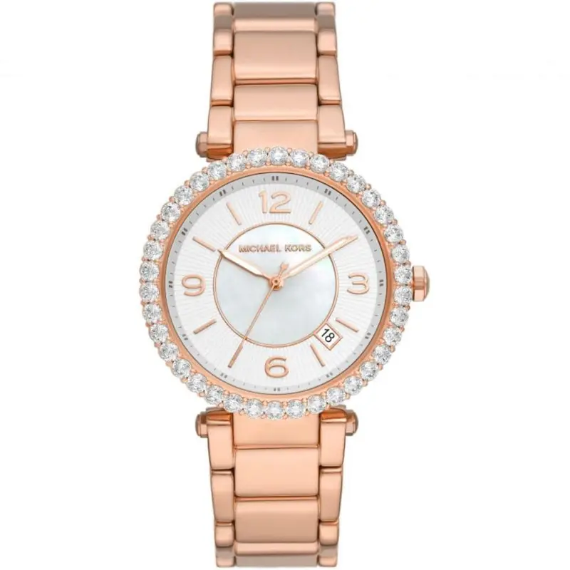 Michael Kors Parker Lux Rose Gold Stainless Steel Strap Women Watch Mk4695 1