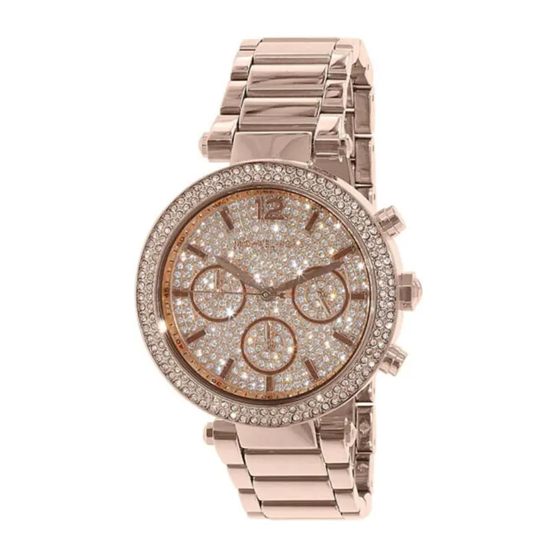 Michael Kors Parker Rose Gold Glitz Stainless Steel Mk5857 Women's Watch 1