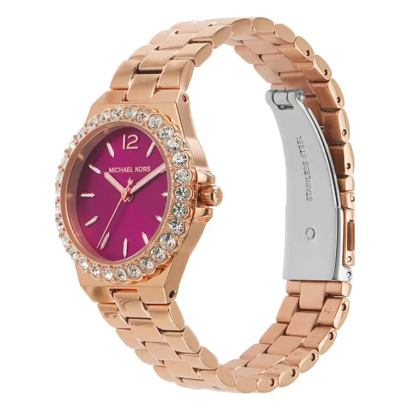 Michael Kors Pink Dial Rose Gold Stainless Steel Strap Women Watch Mk7396 2