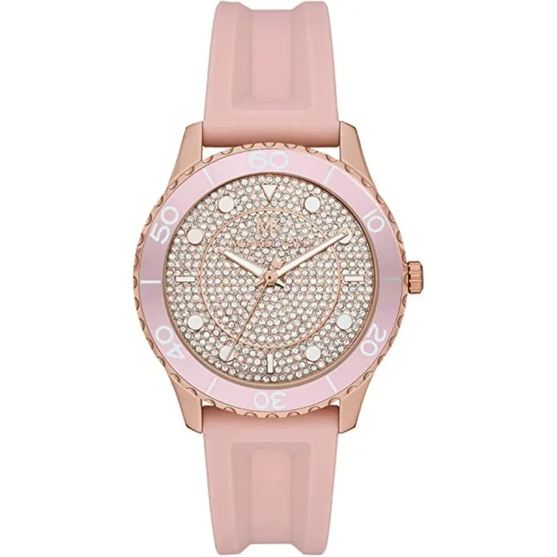 Michael Kors Runway Mk6854 Pink Silicone Strap Women's Watch 1