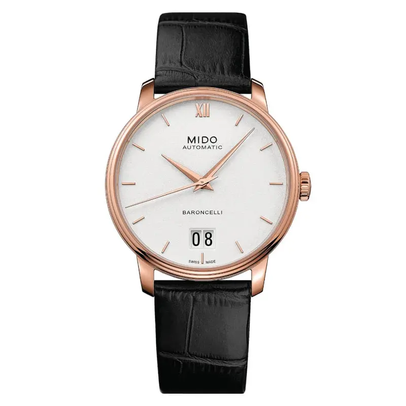 Mido Baroncelli Brown Leather Strap Men Watch M0274263601800 1