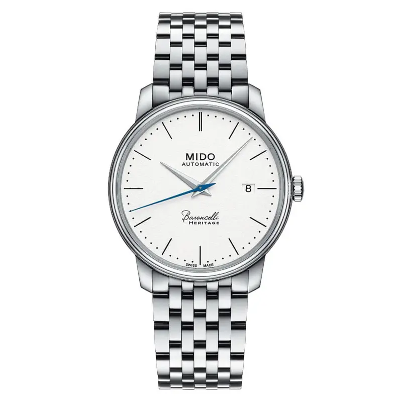Mido Baroncelli Heritage Silver Stainless Steel Strap Men Watch M0274071101000 1