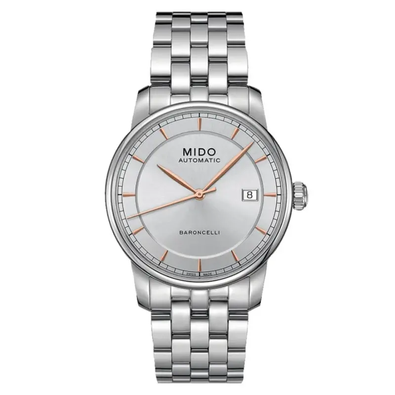 Mido Baroncelli Silver Stainless Steel Strap Men Watch M86004101 1