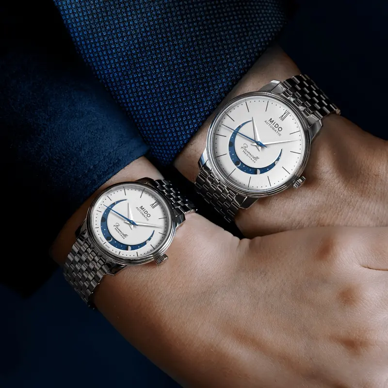 Mido Baroncelli Smiling Moon Silver Stainless Steel Strap Women Watch M0272071101001 2