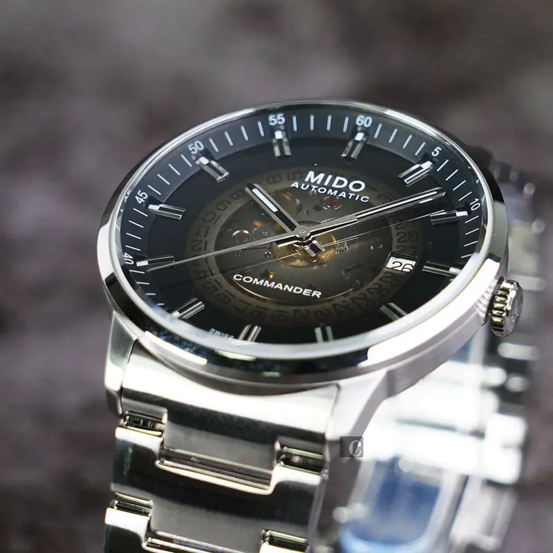 Mido Commander Gradient Silver Stainless Steel Strap Men Watch M0214071141100 2