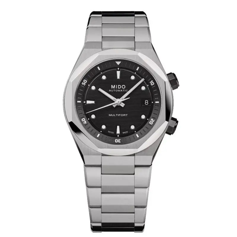 Mido Multifort 8 Two Crowns Stainless Steel Strap Men Watch M0475071105100 1