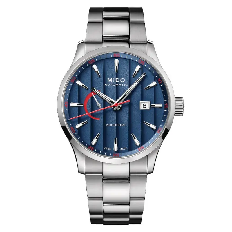 Mido Multifort Blue Dial Silver Stainless Steel Strap Men Watch M0384241104100 1