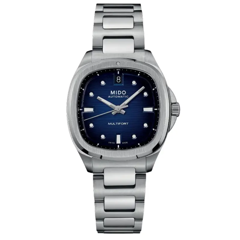 Mido Multifort Blue Dial Silver Stainless Steel Strap Men Watch M0493071104100 1
