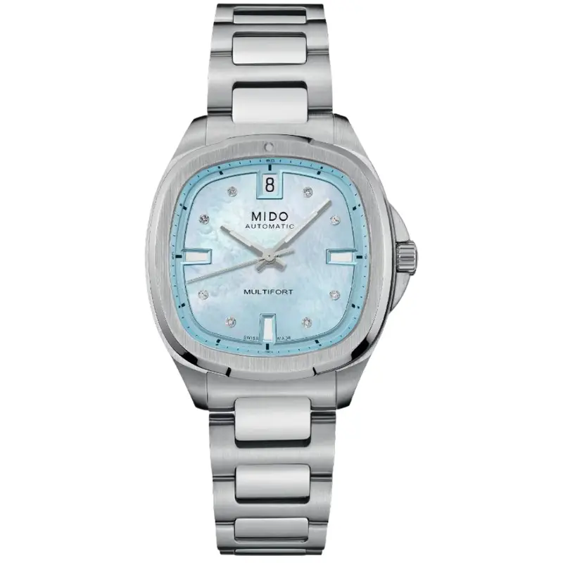 Mido Multifort Blue Dial Silver Stainless Steel Strap Men Watch M0493071113600 1
