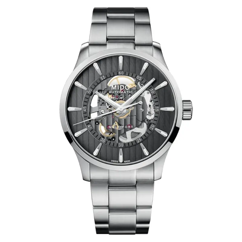 Mido Multifort Grey Stainless Steel Strap Men Watch M0384361106100 1
