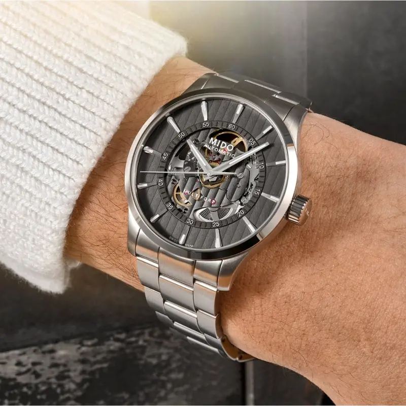 Mido Multifort Grey Stainless Steel Strap Men Watch M0384361106100 2
