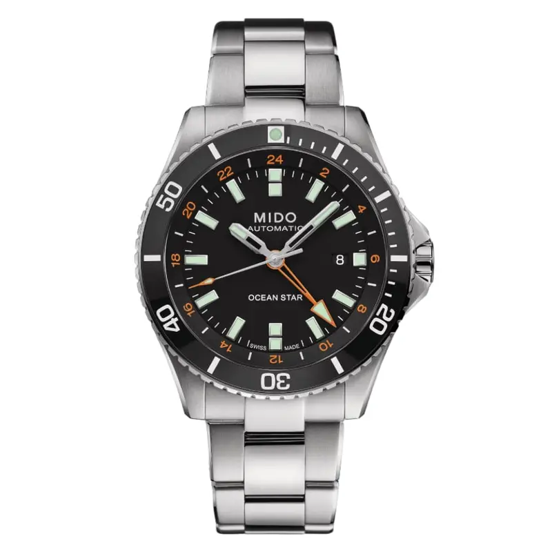 Mido Ocean Star Gmt Silver Stainless Steel Strap Men Watch M0266291105101 1