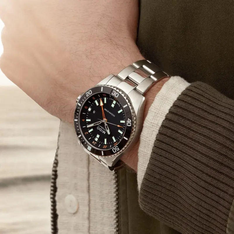 Mido Ocean Star Gmt Silver Stainless Steel Strap Men Watch M0266291105101 2