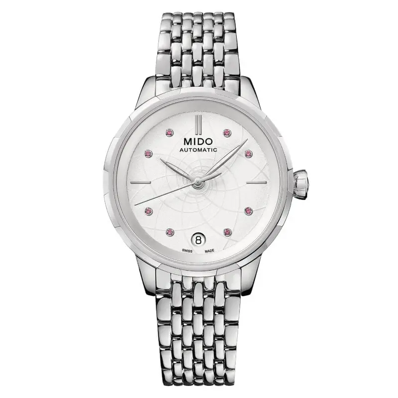 Mido Rainflower Silver Stainless Steel Strap Women Watch M0432071101100 1