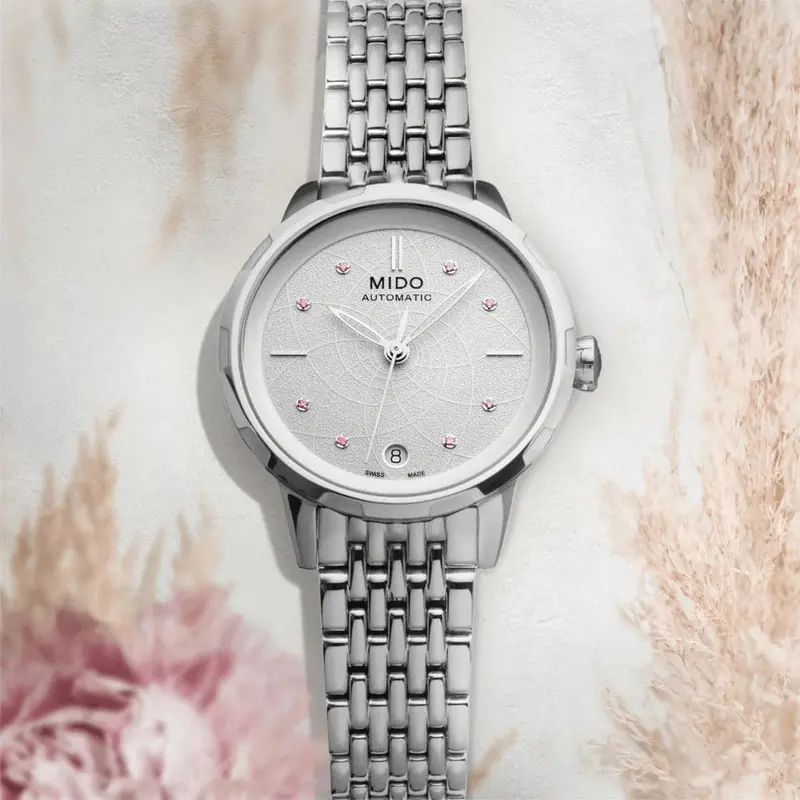 Mido Rainflower Silver Stainless Steel Strap Women Watch M0432071101100 2