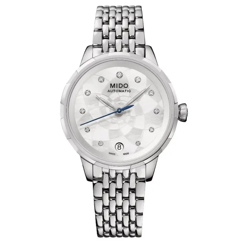 Mido Rainflower Silver Stainless Steel Strap Women Watch M0432071110600 1