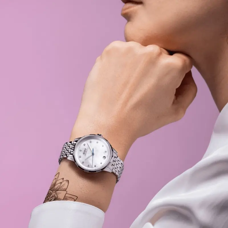 Mido Rainflower Silver Stainless Steel Strap Women Watch M0432071110600 2
