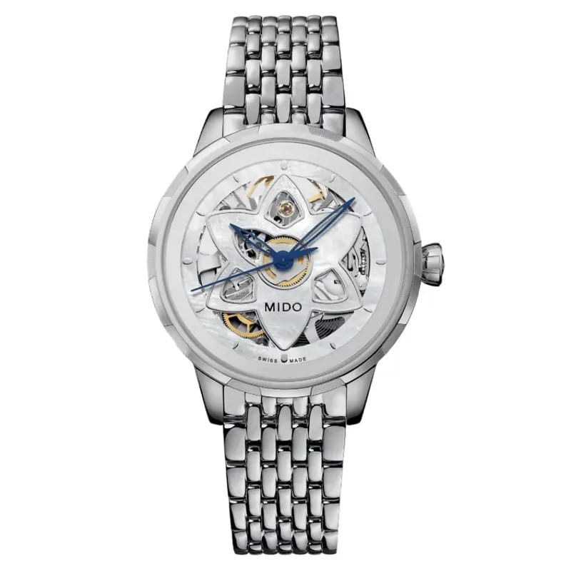 Mido Rainflower Silver Stainless Steel Strap Women Watch M0432361110100 1